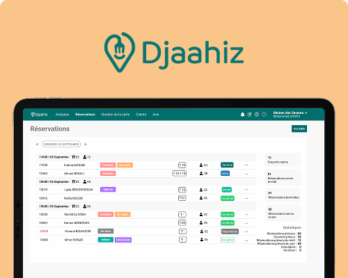 Tablette avec logiciel de réservation pour restaurant halal